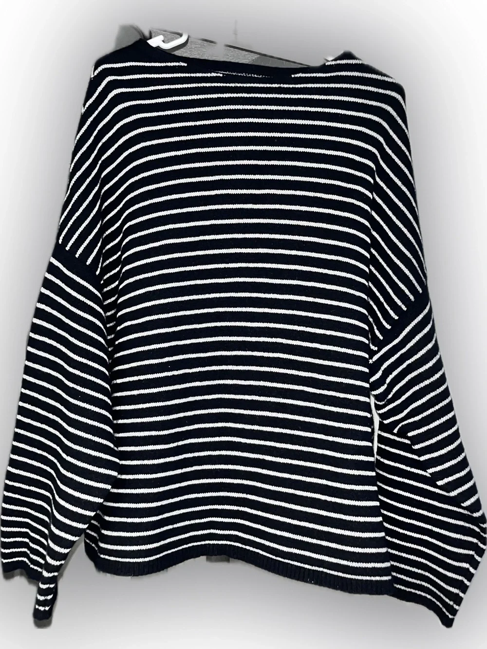 Classic Navy and White Striped oversized unisex lrg all saints boxy fit Sweater